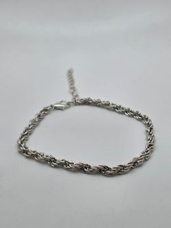 Silver-Tone Braided Chain Bracelet