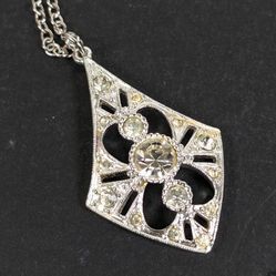  Vintage Sarah Coventry rhinestone pendant necklace