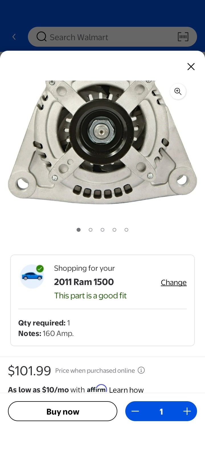 Alternator For A Hemi 5.7 ......( Dodge Ram 1500 Gen 3 2008 -2018). Tested