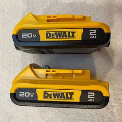 2 New Dewalt DCB203 20V Max  Batteries 2.0Ah Lithium Ion Li-Ion 20 Volt DCB203-2