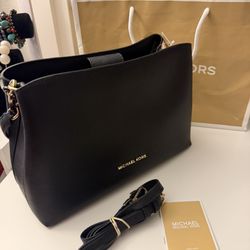 Michael Kors Sofia LG EW Satchel – Black Leather (Brand New)
