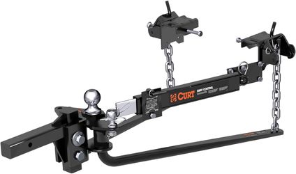 CURT 17062 Round Bar Weight Distribution Hitch with Integrated Lubrication and Sway Control, Up to 10K, 2-in Shank, 2-5/16-Inch Ball
