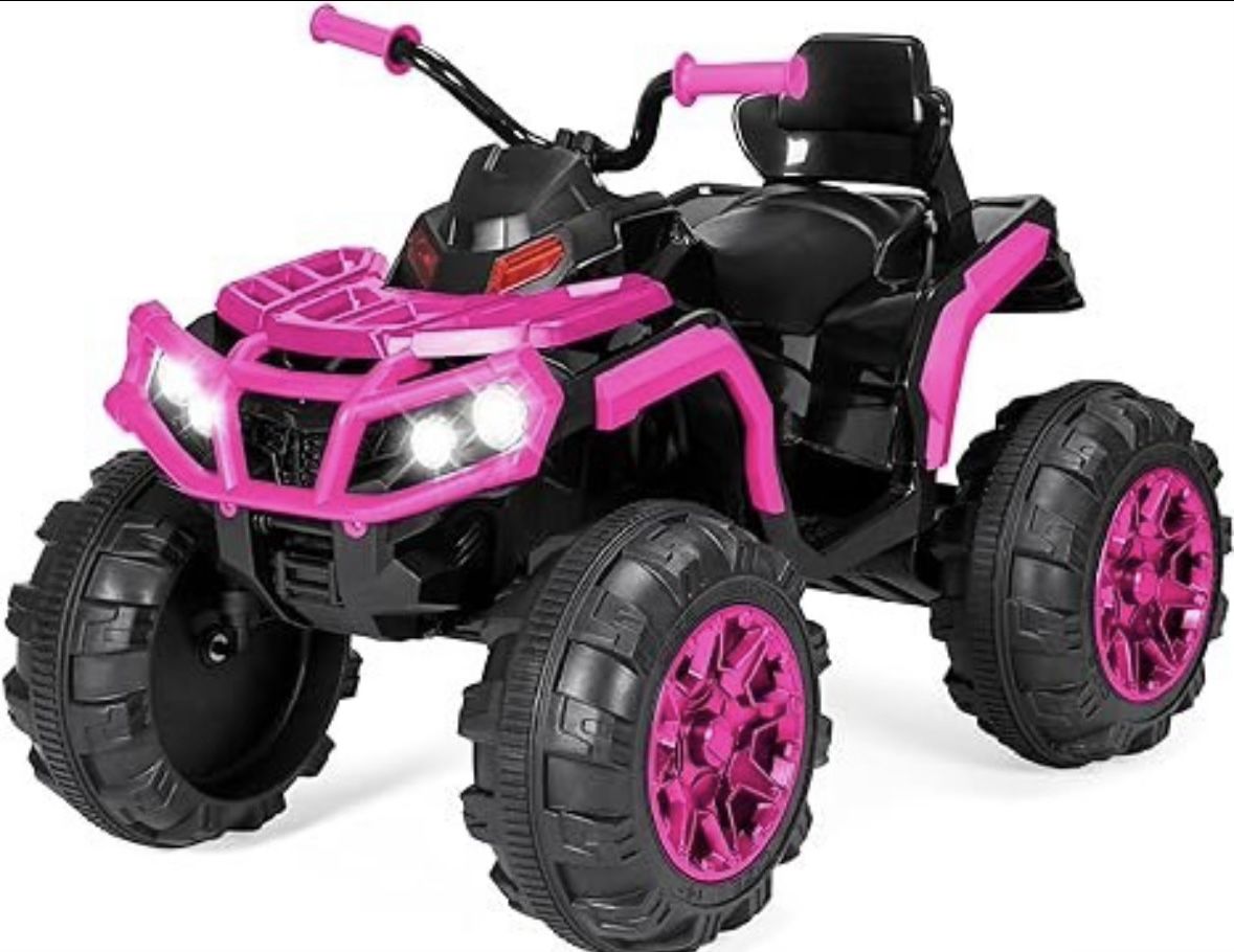 12V Kids Electric 4-Wheeler ATV Quad Ride On Car w/LED Light &Music Pink