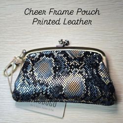 HOBO- Cheer Frame Pouch Printed Leather NWT