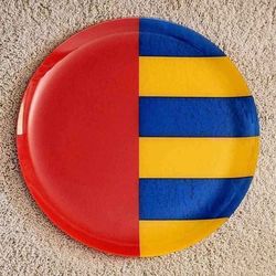 Dansk International Designs large 17-inch decorative lipped glass plate dish