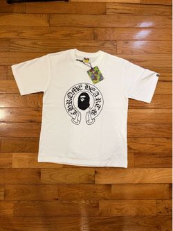 Bape x chrome heart collab white tee