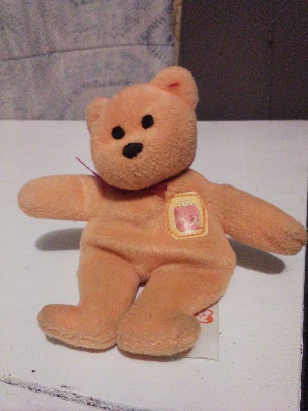 McDonald's Collectible Ty Beanie Baby Bear 25 Years Anniversary  Happy Meal Bear stuffed Toy.