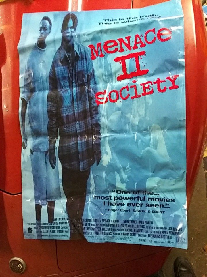 Original 1993 Menace II Society full size movie poster