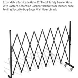 Expandable Dog Gate / Barrier – 82” Metal Folding Gate