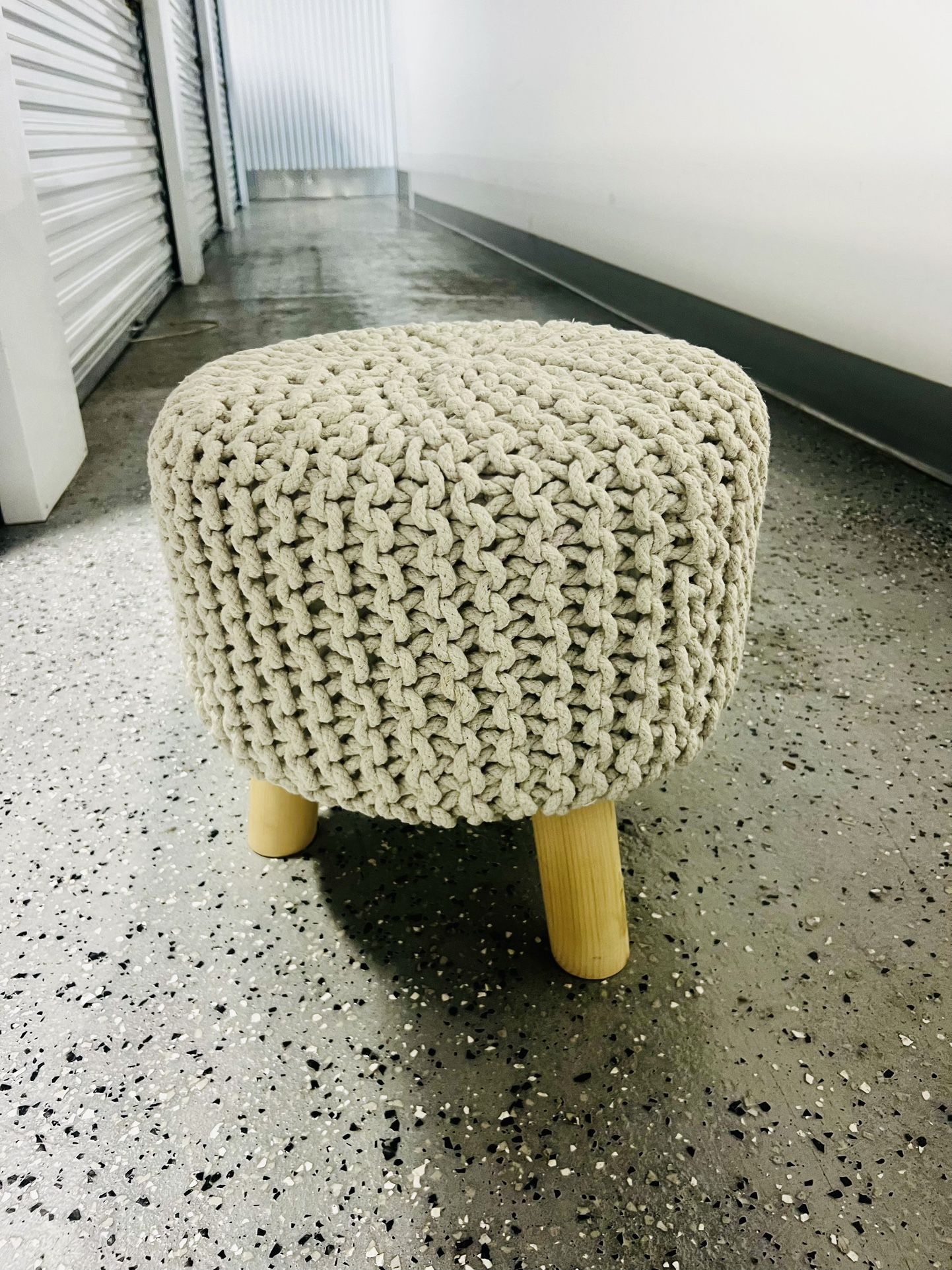 Chunky Knit Ottoman / Footstool