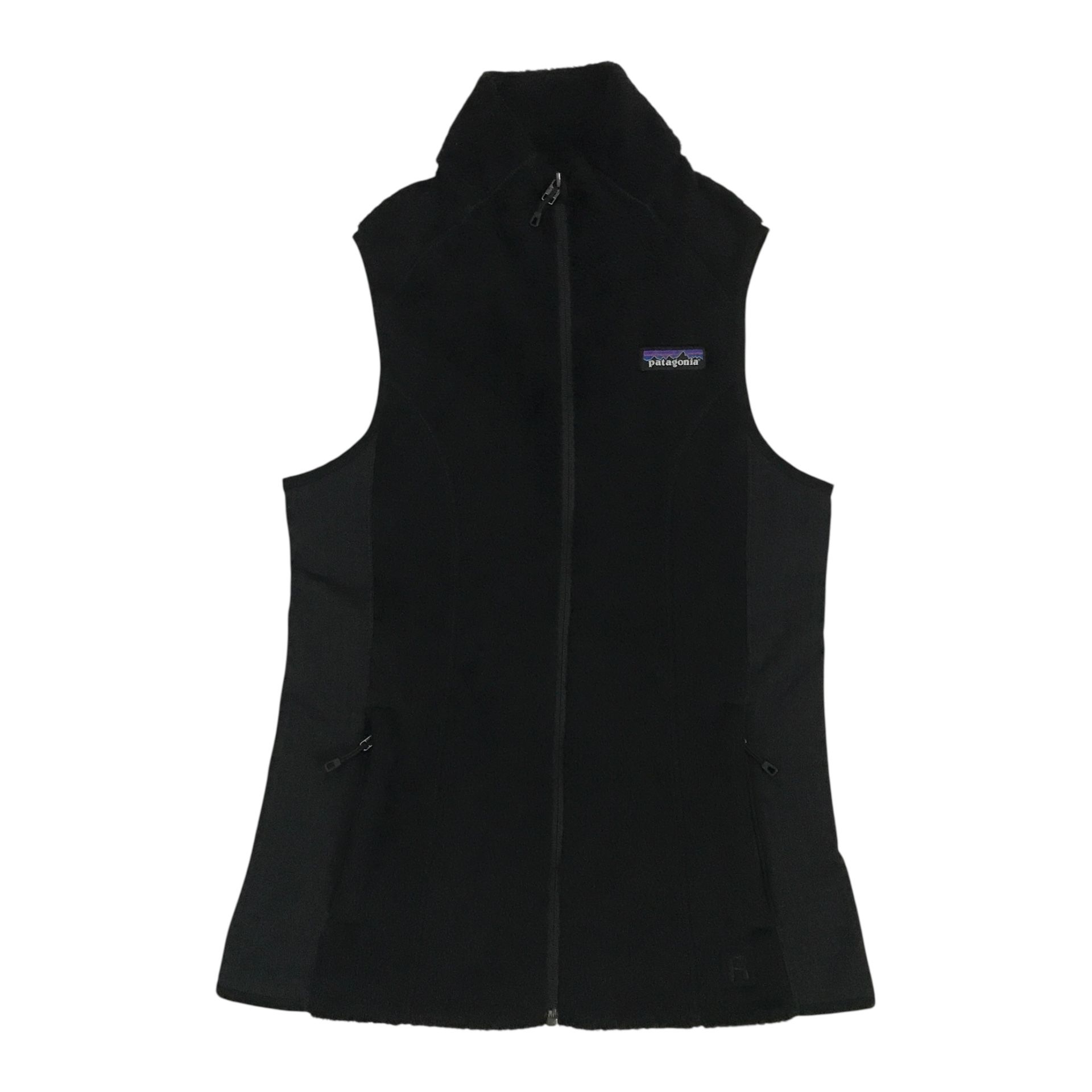 Vintage Patagonia Regulator Vest Women XS Black Polartec Fleece Sweater Full Zip