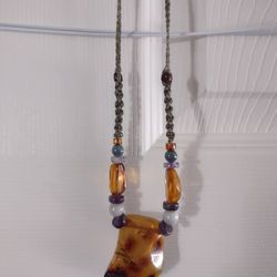 Amber Stone Necklace And Bracelet 