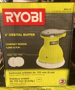 Ryobi 6” Orbital Buffer/Polisher w/ Extra bonnets