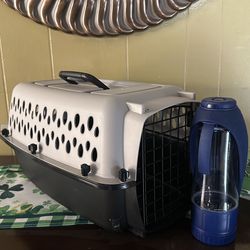 Pet carrier & water bottle with food container