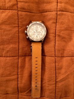Nixon Chronograph Watch with Tan Leather Strap