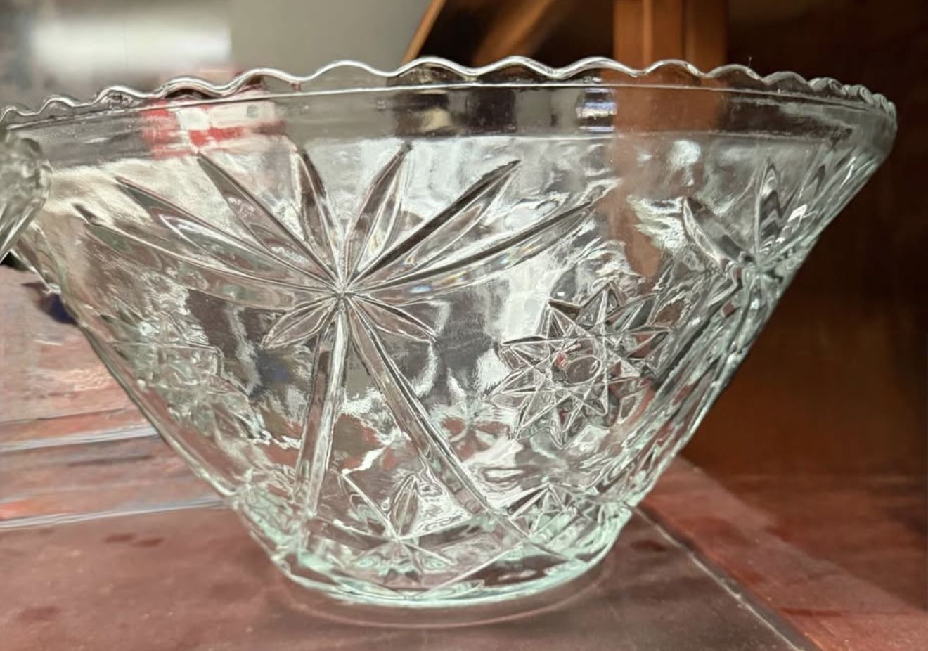 Anchor Hocking EAPC Star of David Large Punch bowl