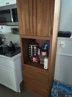 wooden cabinets x2