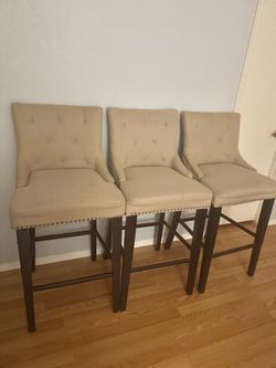 Set of 3 Upholstered Bar Stools/Chairs