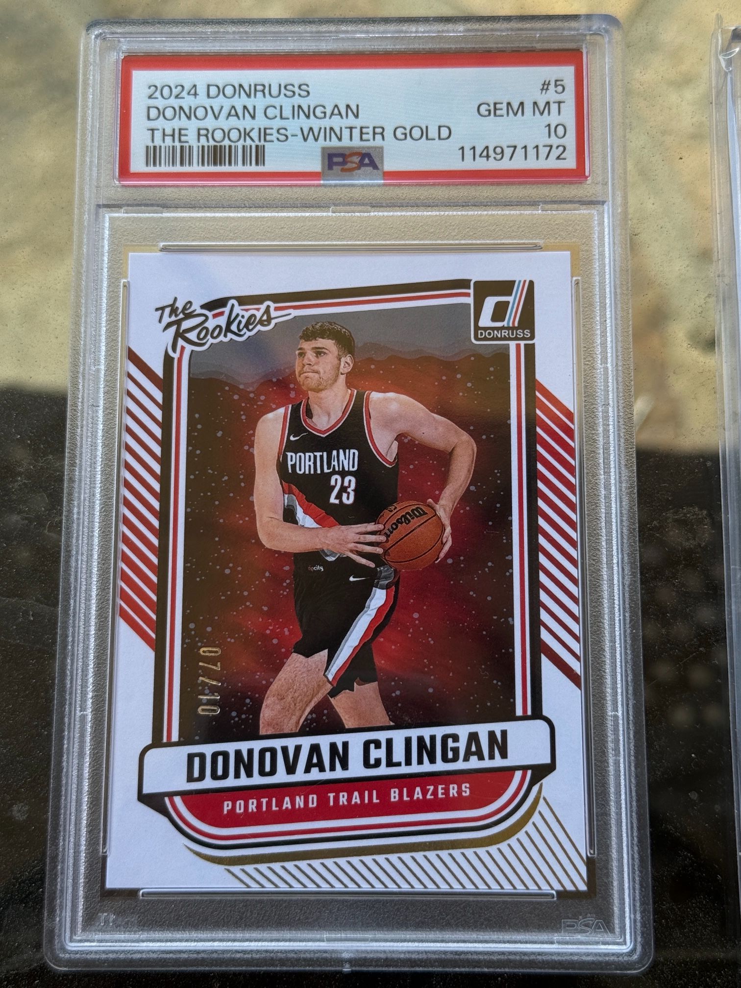 Donovan Clingan The Rookies Winter-Gold /10 PSA 10