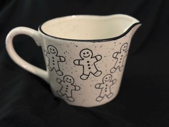 Ceramic Pitcher with Gingerbread Man Pattern