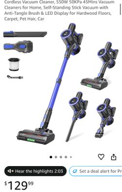 Brand new. Cordless Vacuum Cleaner, 550W 50KPa 45Mins