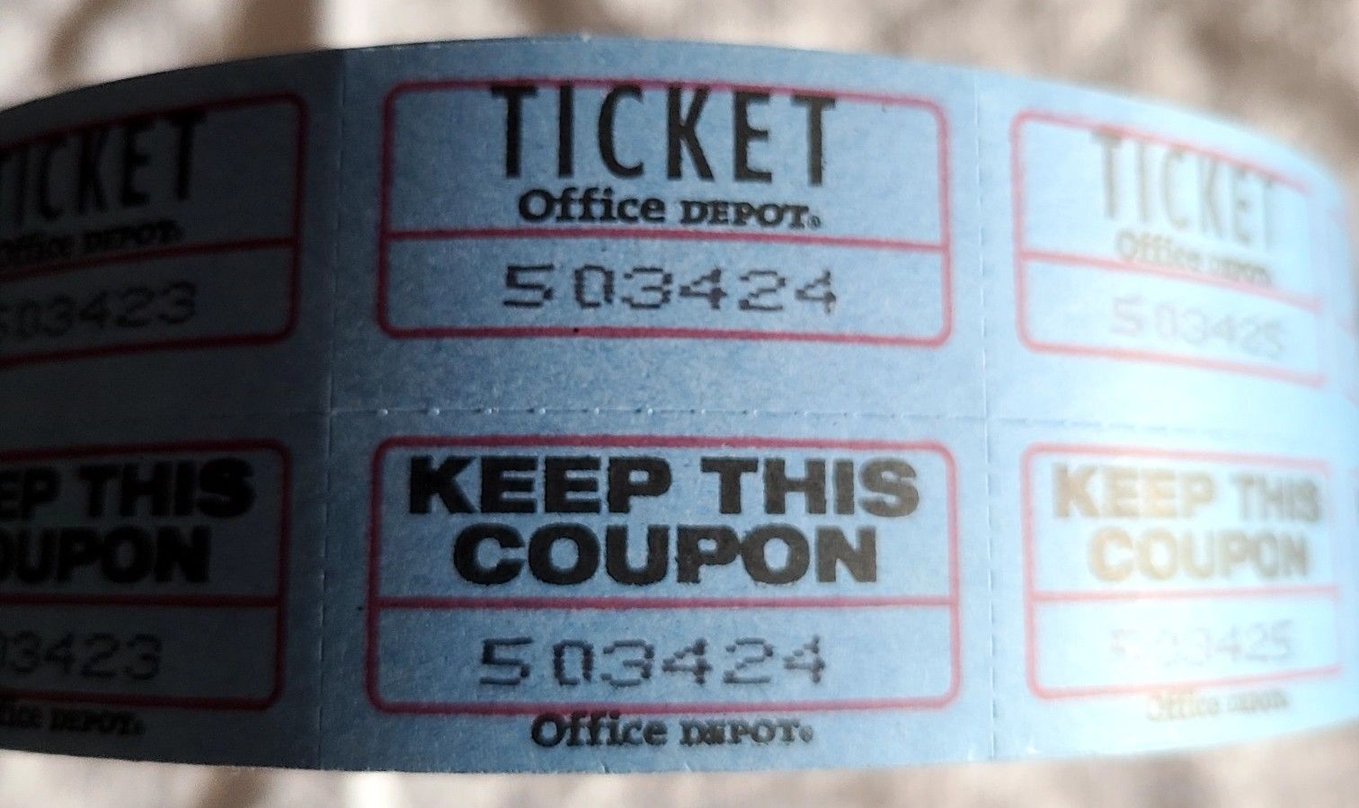 Office Depot Ticket Roll Blue Double Coupons 