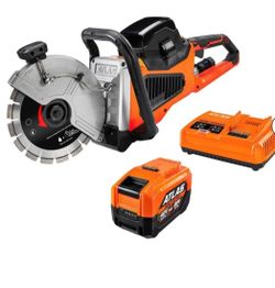 ATLAS 80V Brushless Cordless, 9 in. Concrete Cut-Off Saw Kit with 4 Ah Battery and Rapid Charger