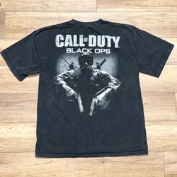 Goat Crew x Call Of Duty Black Ops Game Double Sided Acid Wash T Shirt Mens L