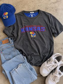 Vintage Kansas Jayhawks KU Embroidered Shirt Large