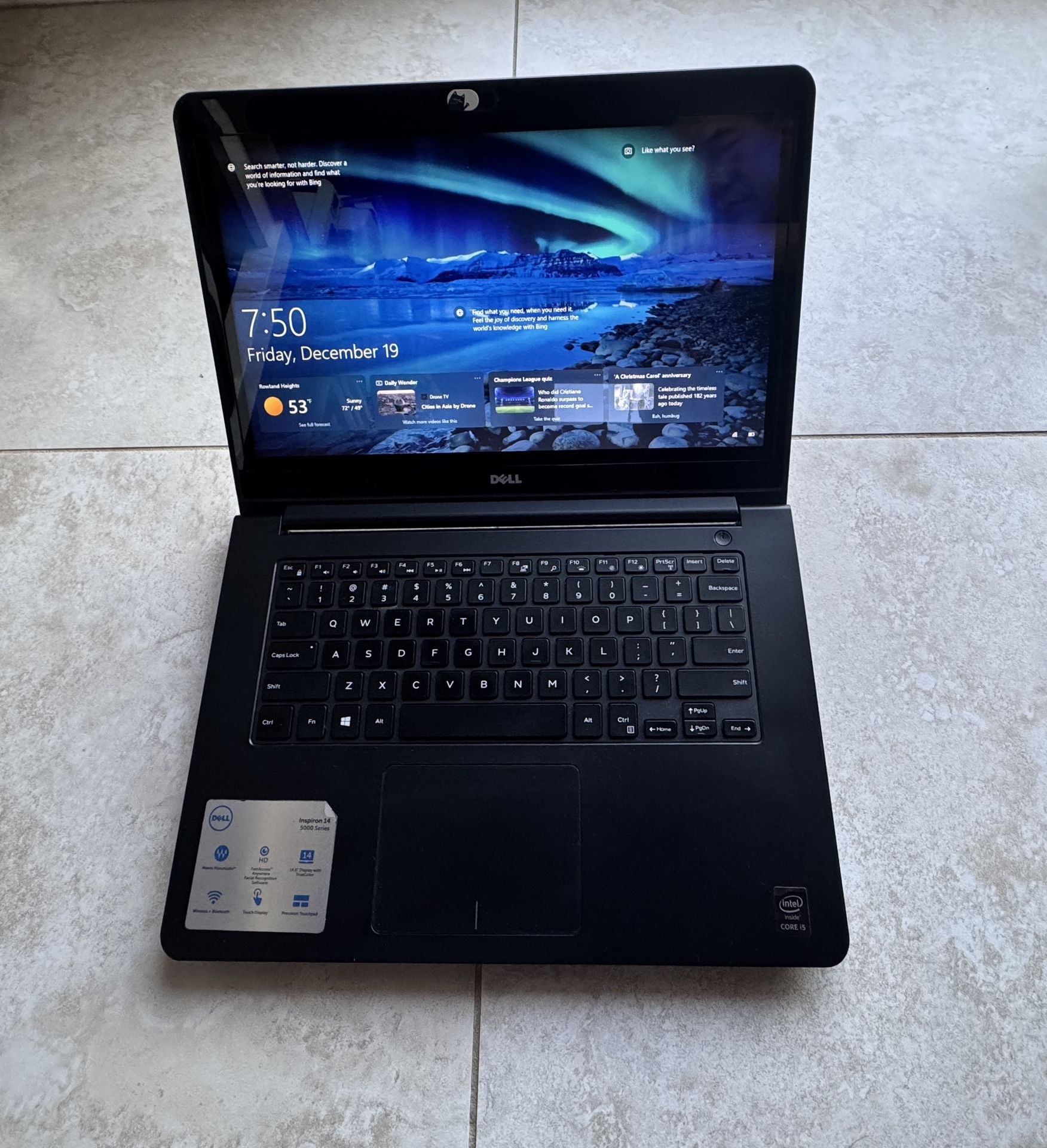 Dell Silver 14" Inspiron 5448 Laptop PC with Intel Core i5 1TB HDD Works Perfect!