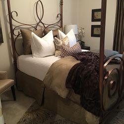 Beautiful Solid Metal Queen Bed Frame | Headboard + Footboard | Originally $1,500