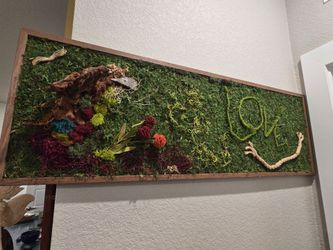 Preserved Moss Wall Art with LOVE Script