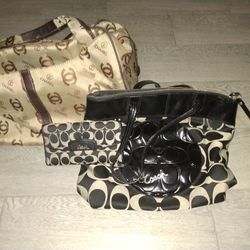 Chanel Bag  And Coach Purse With Coach Wallet 