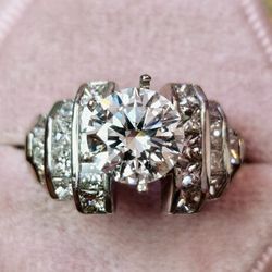 4.50 carat platinum real diamond ring lab & natural