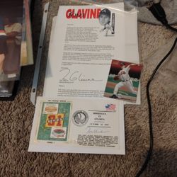 Tom Glavine Autographed Memorabilia & Personal Fan Letter Small lot