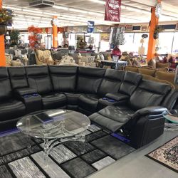 Power Reclining Sectional In Stock For Fast Delivery 