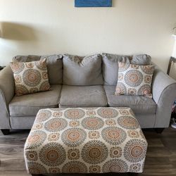 Beige Couch And Ottoman  2years Old 