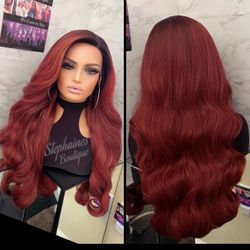 Human Hair Blended Lace Front Wig 
