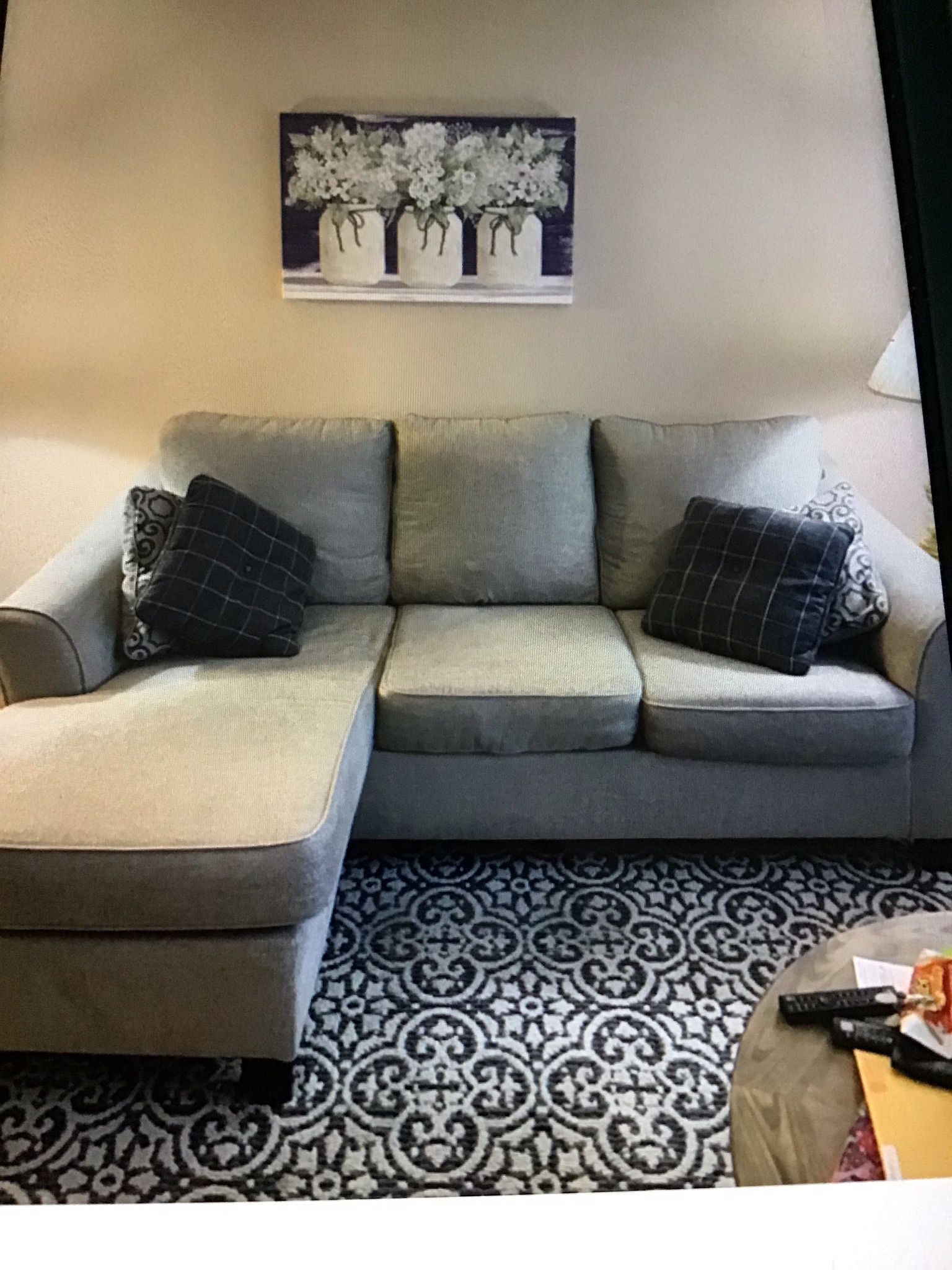 Sofa- Chaise Gray, Reversible 