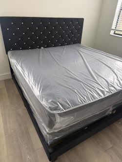 King Size Bed Frame With Mattress All New Furniture And Free Delivery Free Installation 