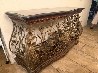 Entry table with iron