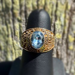 Jewelry 10k solid yellow gold class sapphire Kelly bulldogs of 2000 ring size 5.50