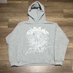 Sp5der Gray OG Web Hoodie 