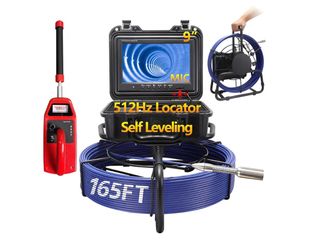 Sewer Camera with Locator,Self Leveling,165FT,9" IPS