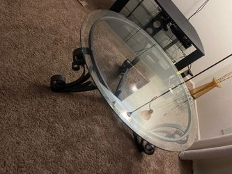 Round glass coffee table