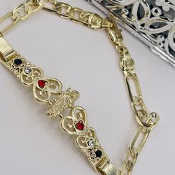 San Judas  Pulsera Orò Laminado Brasileño 14k/Saint Jude Bracelet Gold Plated