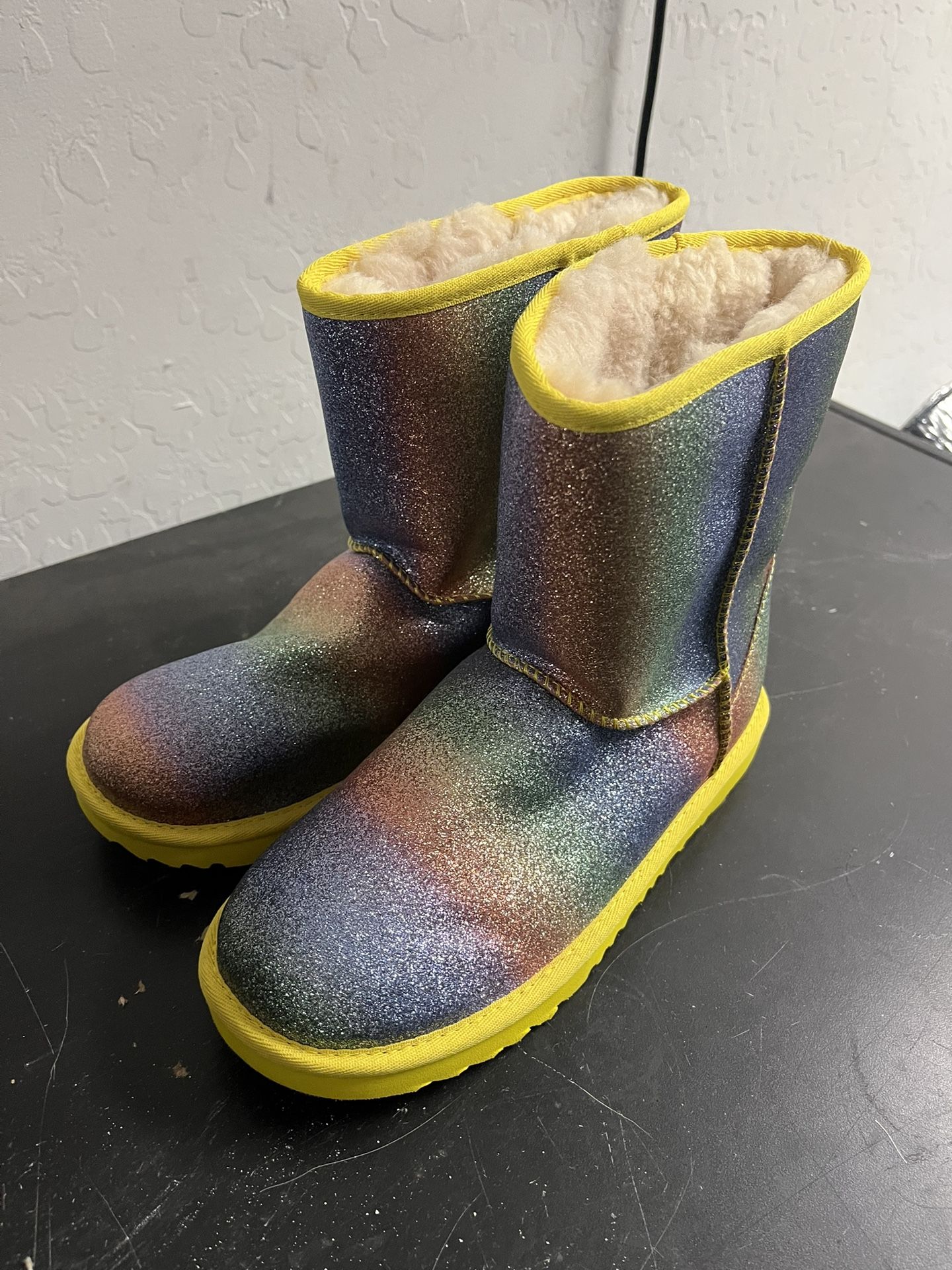 rainbow glittery ugg boots