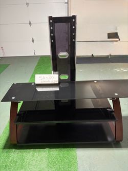 3-Tier Black Glass TV Stand