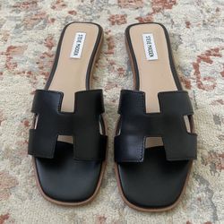 STEVE MADDEN HADYN BLACK LEATHER Size 10