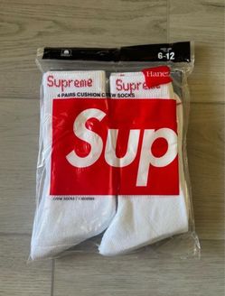 Supreme x Hanes Cushion Crew Socks 4-Pack